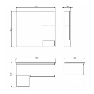 Тумба с раковиной Comforty Турин 00-00013913 75 см дуб бежевый